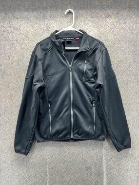 Spyder Jacket Mens Medium Black Full Zip Fleece Softshell Skiing Outdoor Hiking